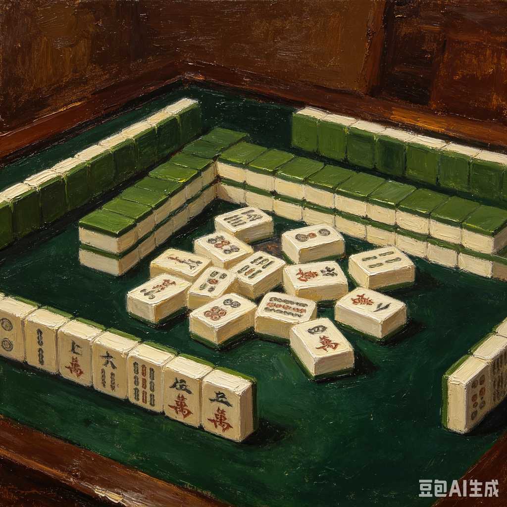 stylish text mahjong set
